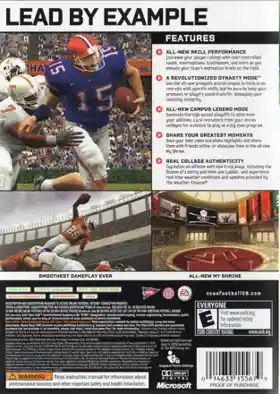 NCAA Football 08 (USA) box cover back